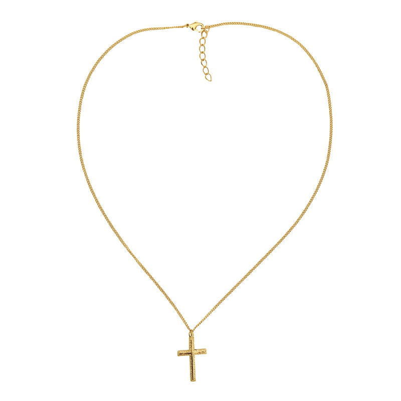 14k Gold-filled Flat Cross Pendant Necklace, 18