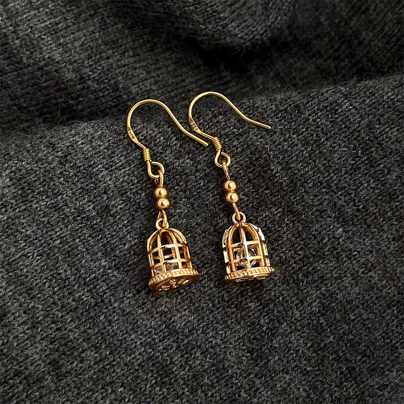 Golden Birdcage Earrings