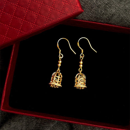 Golden Birdcage Earrings