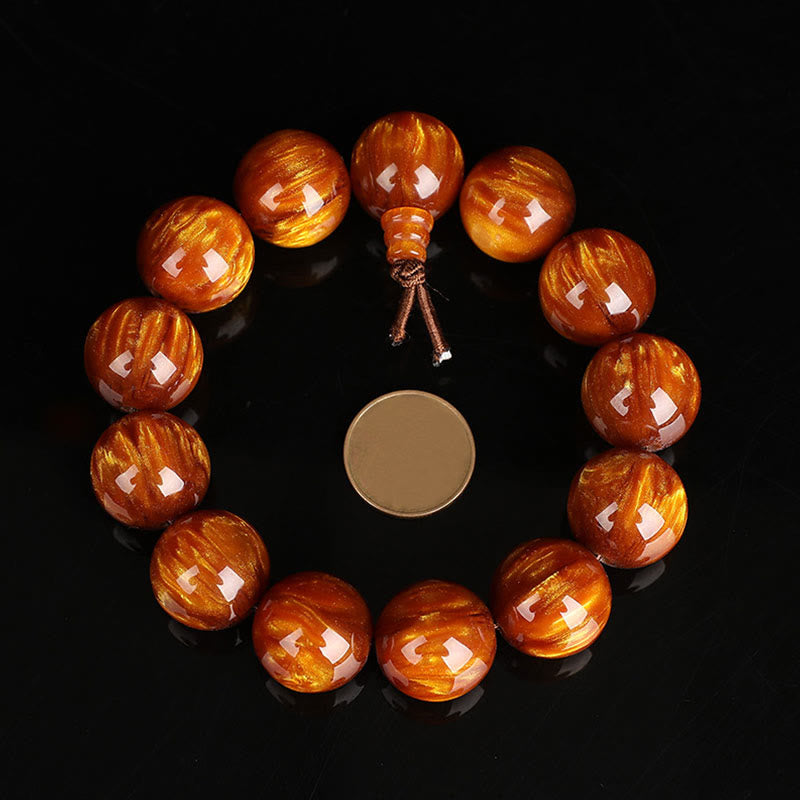 Golden Sea Willow Wrist Mala Bracelet for Success & Healing