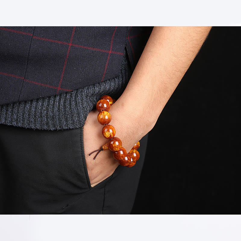 Golden Sea Willow Wrist Mala Bracelet for Success & Healing