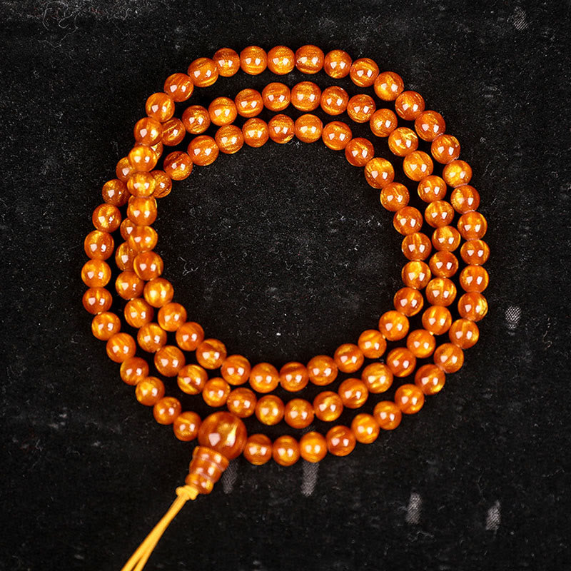 Golden Sea Willow Wrist Mala Bracelet for Success & Healing