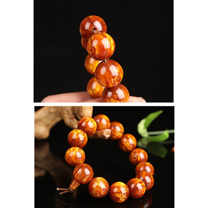Golden Sea Willow Wrist Mala Bracelet for Success & Healing