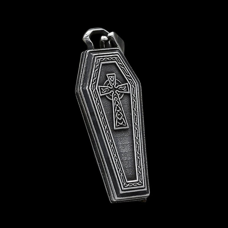 Gothic Coffin Cross Pendant