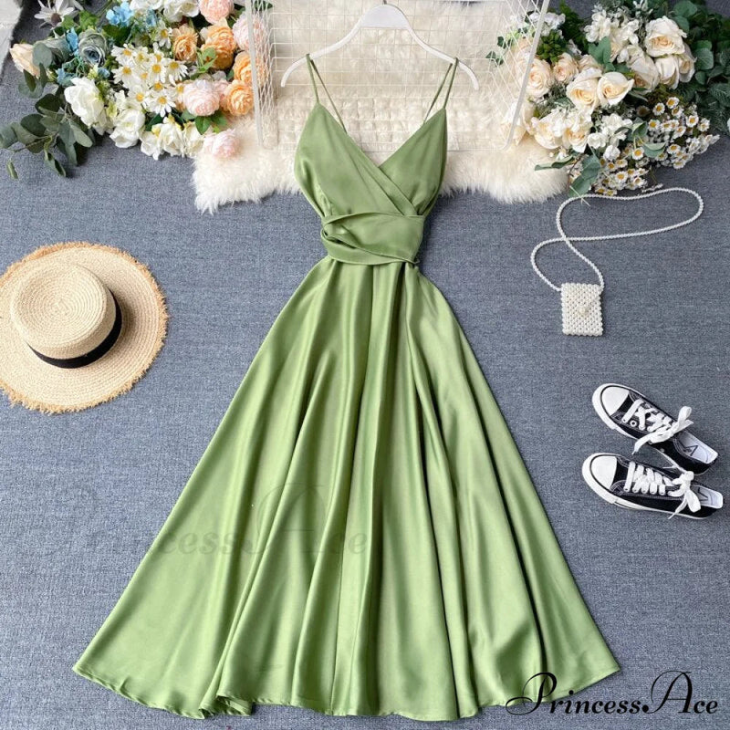 Gown Spaghetti Backless V Neck Tank Full-length Robe Party Strap Female Long Dresses Festive Warm-season Vestidos