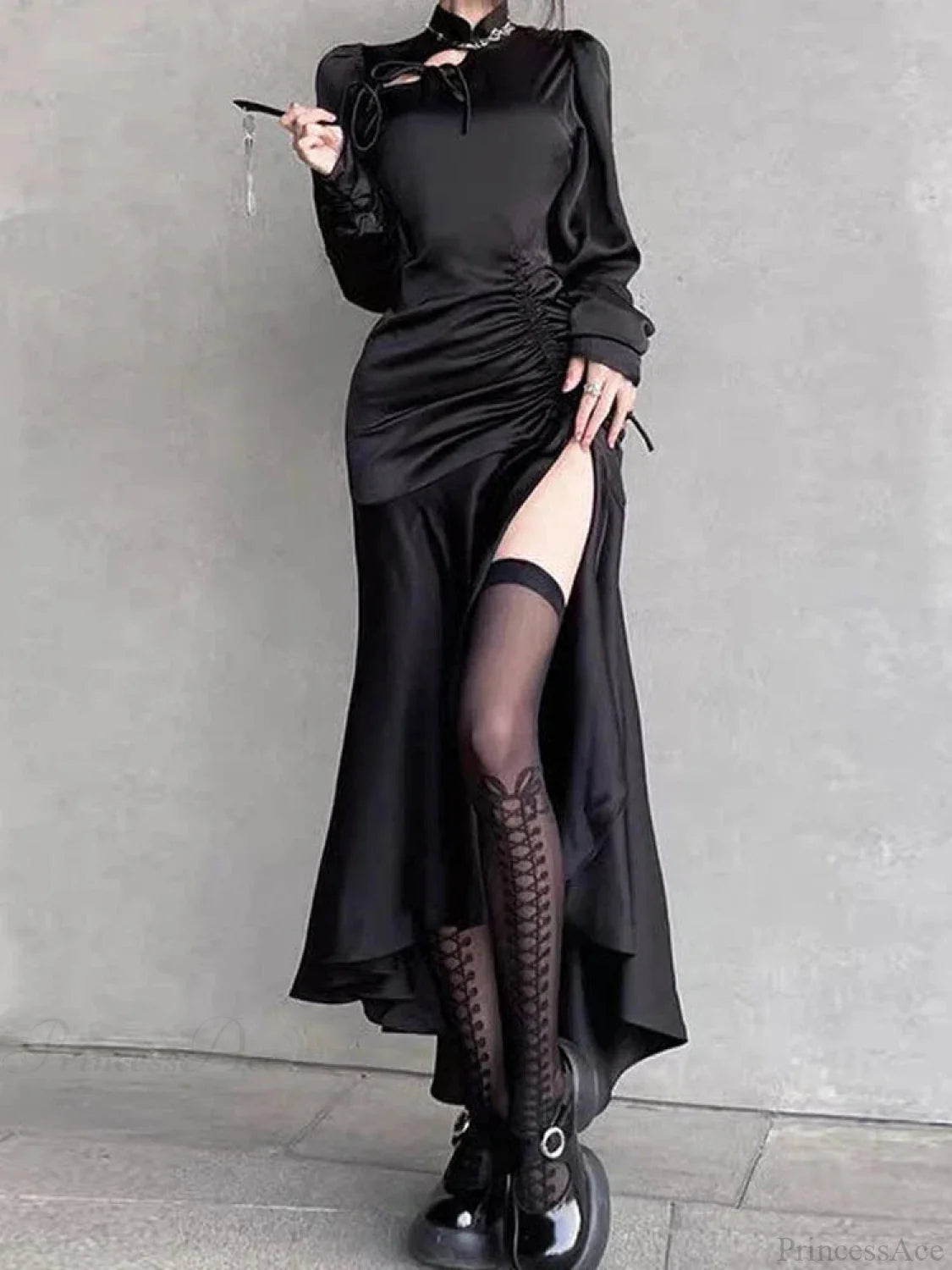 Graceful Bandage Extended Sleeve Midi Dress