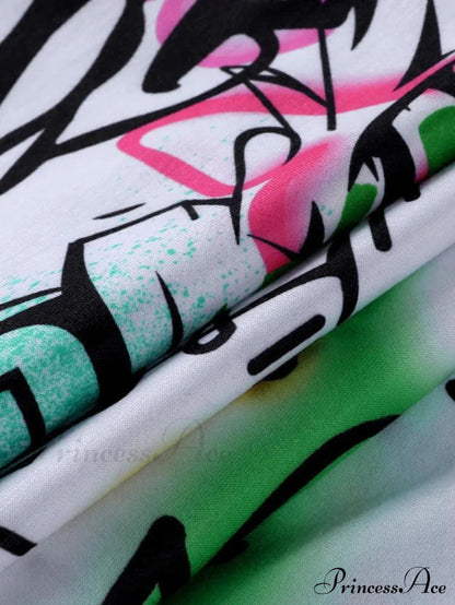 Graffiti Print Graceful Bodycon Maxi Dress