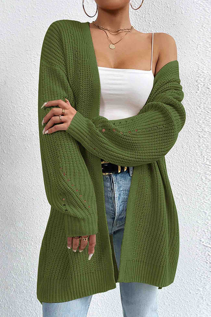 Open Front Mid-length Cardigan