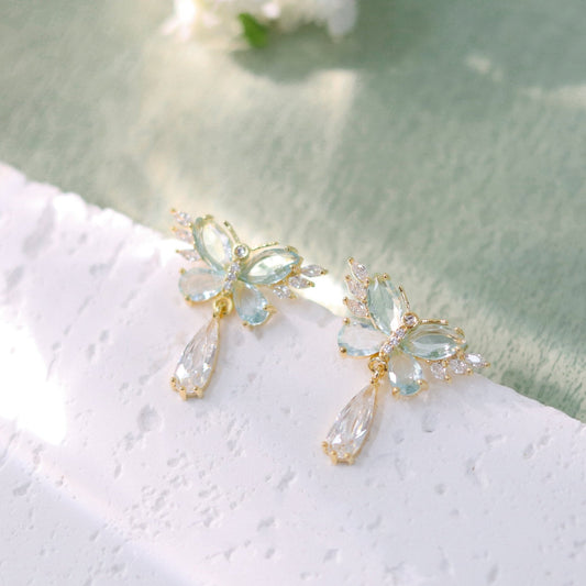 Green Butterfly Earrings