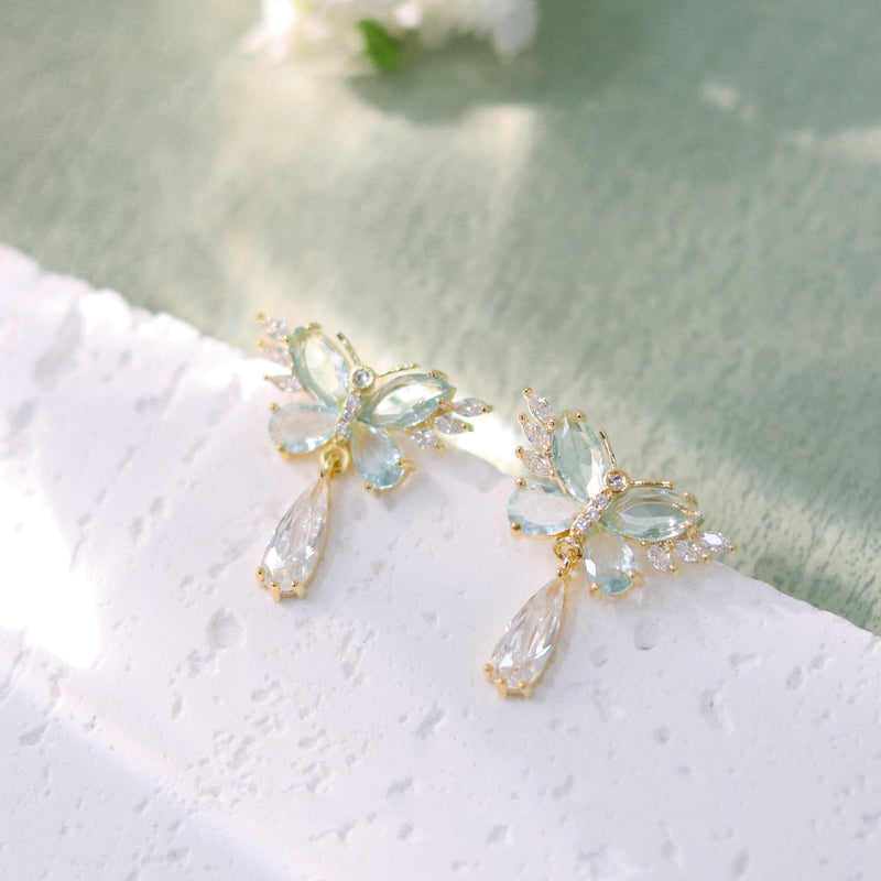 Green Butterfly Earrings