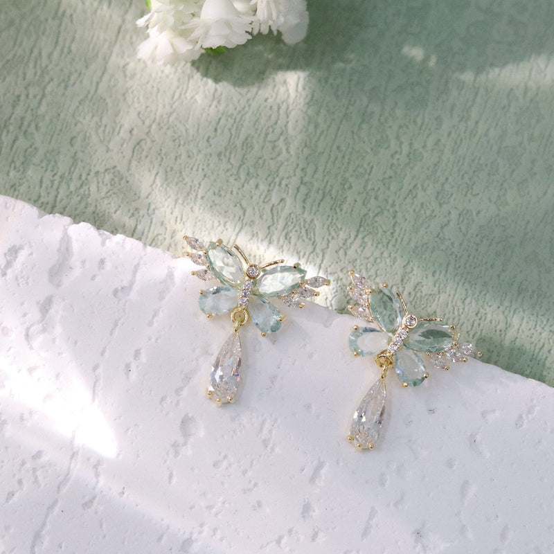 Green Butterfly Earrings
