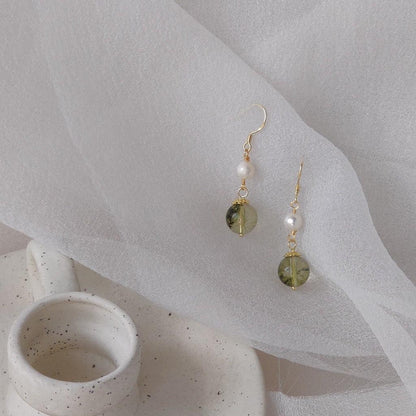 [sample ] Green Phantom Quartz Earrings