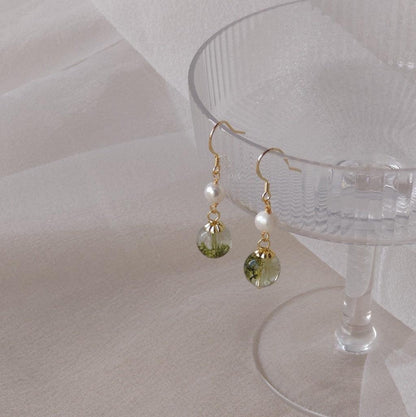 [sample ] Green Phantom Quartz Earrings