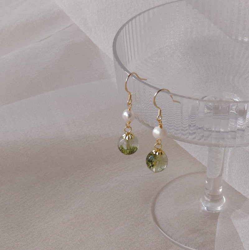 [sample ] Green Phantom Quartz Earrings