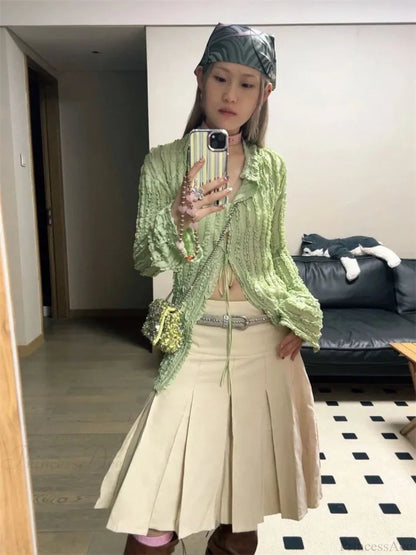 Green Long Sleeve Blouse
