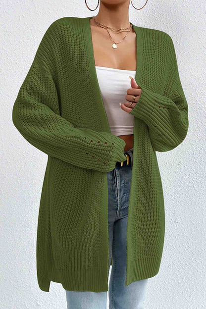 Open Front Mid-length Cardigan