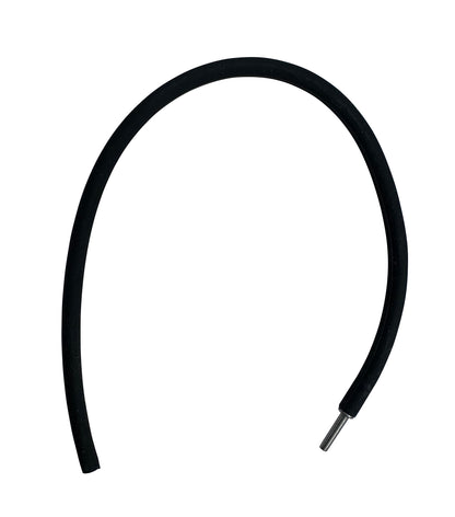 Black Silicone 4mm Thick Easy Pop Clasp Bracelet, 7 1/2"