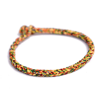 Handmade Red String Eight Thread Peace Knot Bracelet