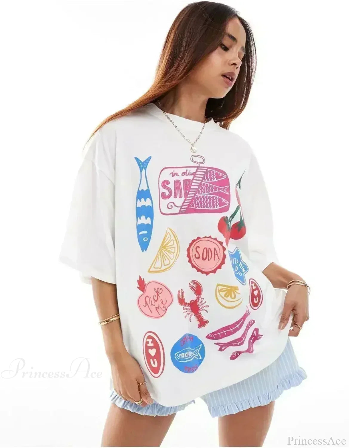 Harajuku Popular Flowers Graphic T-shirt