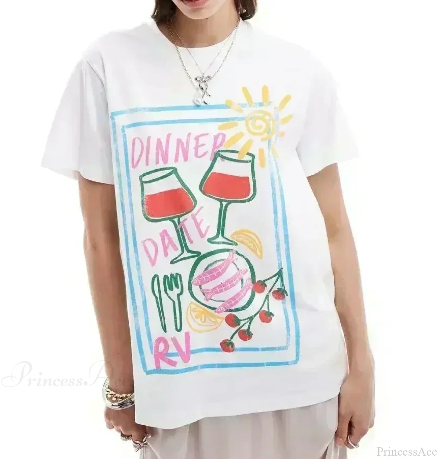 Harajuku Popular Flowers Graphic T-shirt