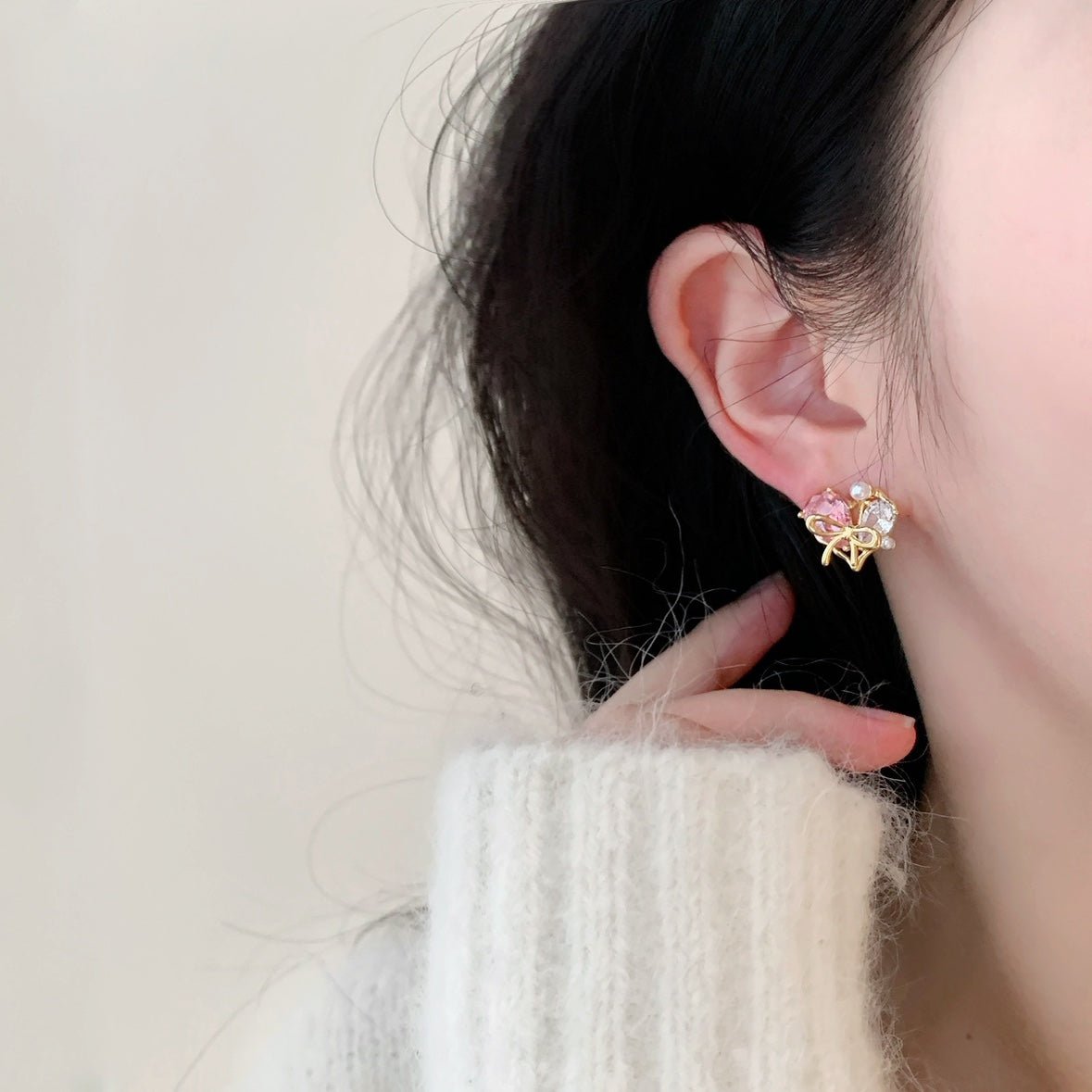 [sample ] Samantha Heart Stud Earrings