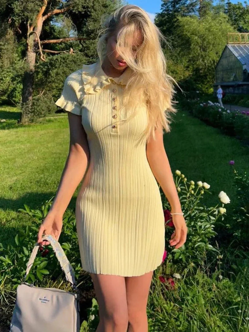 High-waist Knitted Mini Dress