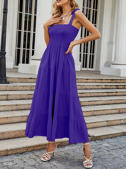 Tie-shoulder Sleeveless Maxi Dress