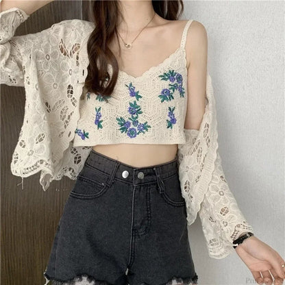 Hollow Out Long Sleeve Shrug Cardigan