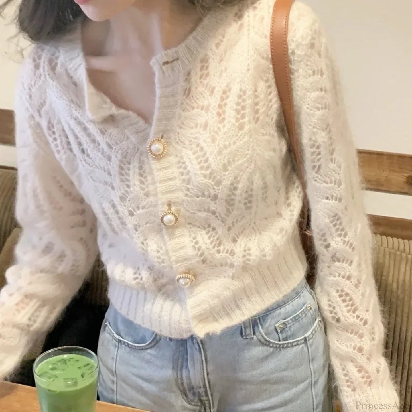 Hollow Out Long Sleeve Cardigan