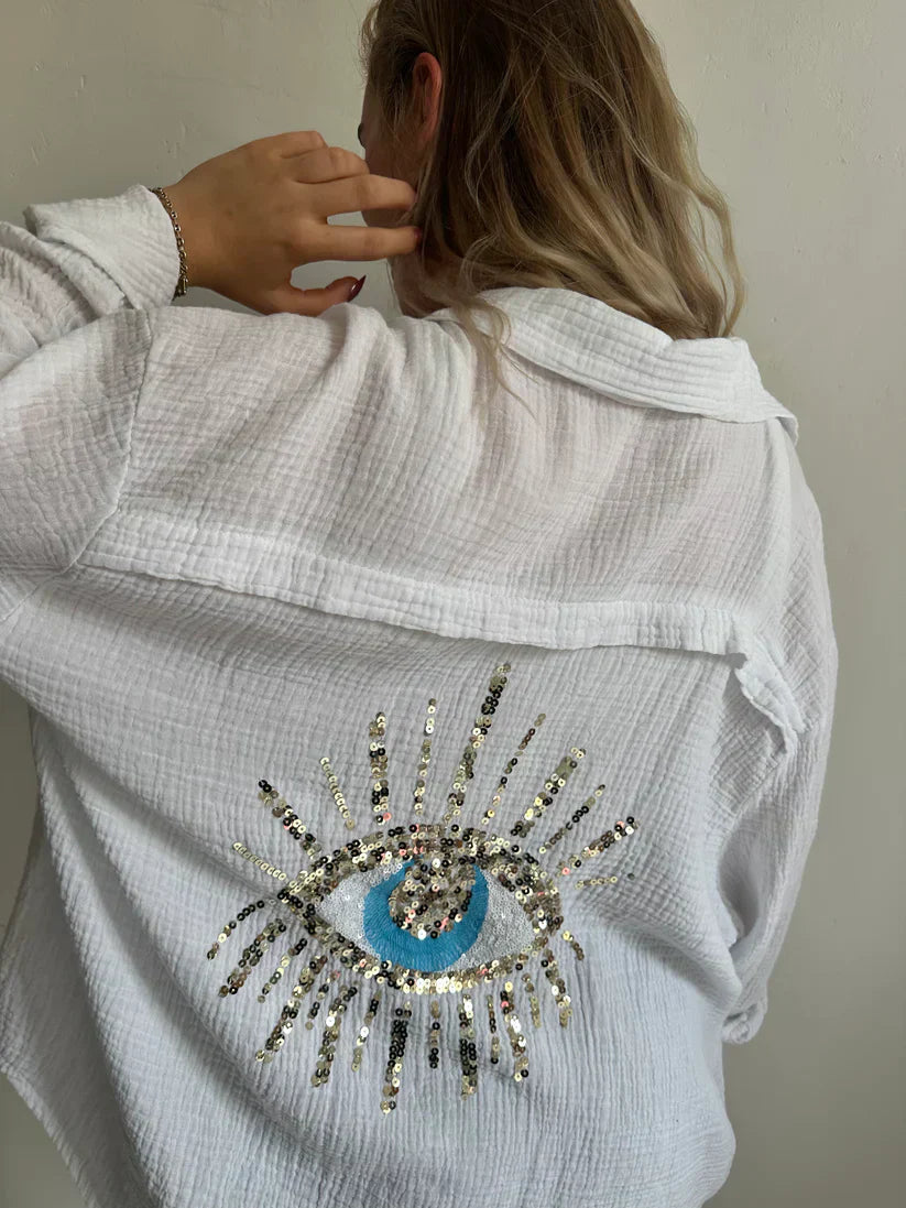 Ola - Eye Sequin Glam Blouse