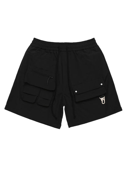 Multi-pocket Patchwork Cargo Shorts