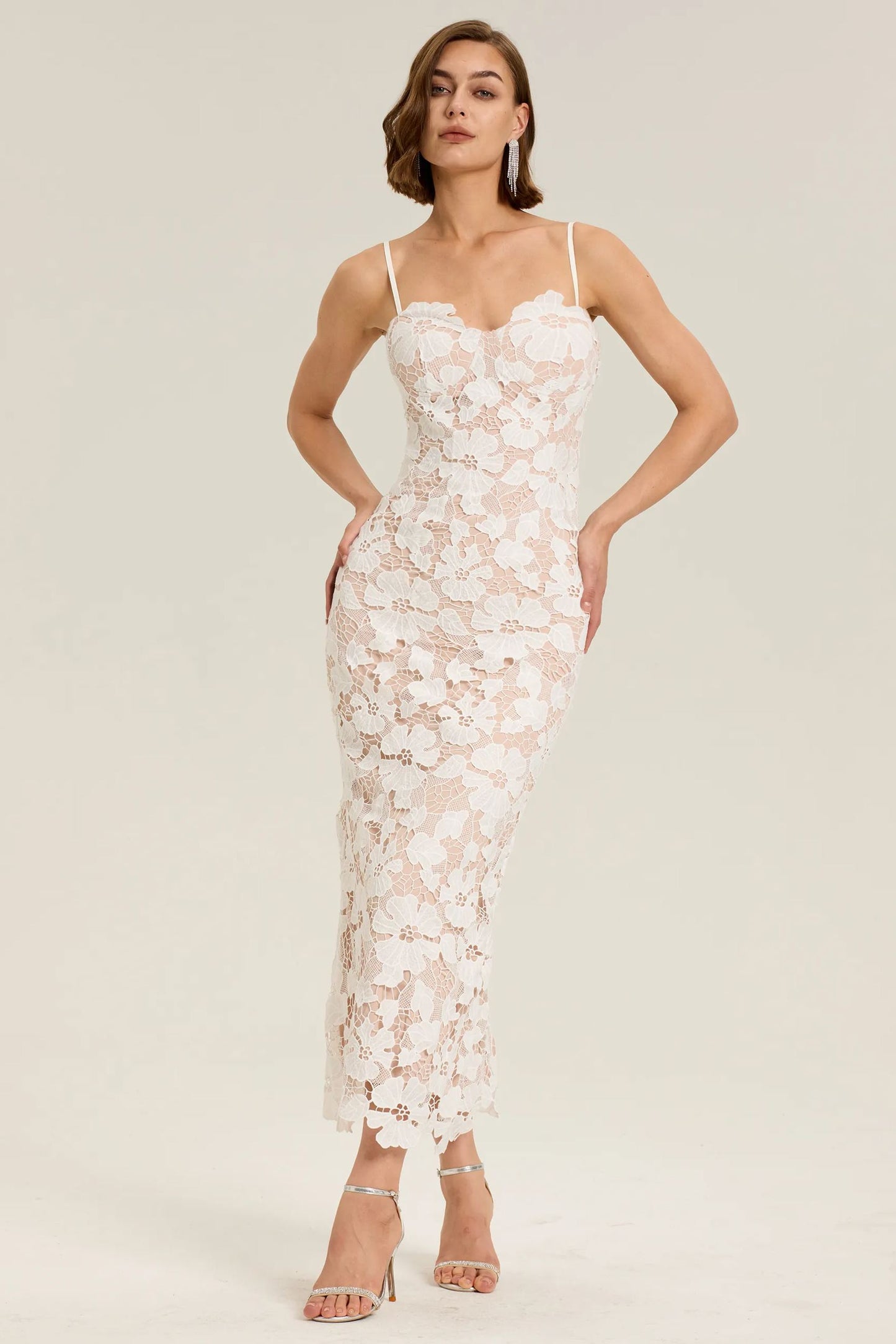 Amanda Embroidered Lace Maxi Dress