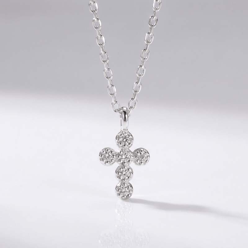 Mini Diamonds Cross Necklace