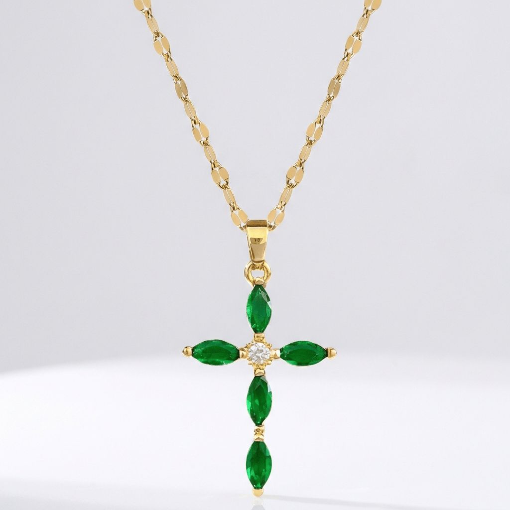 Colorful Zircon Cross Necklaces