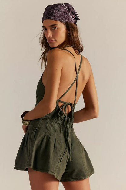 Sara V-neck Ruffle Hem Knit Mini Dress