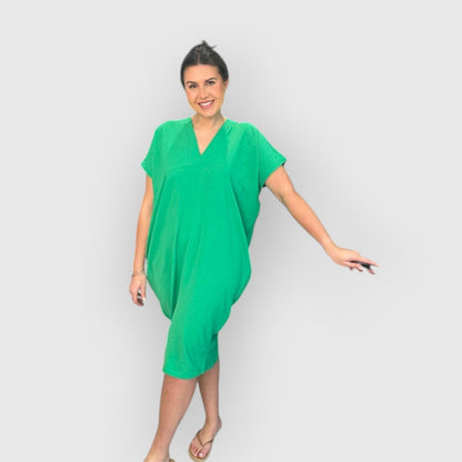 Danielle - Flowy Short Sleeve Midi Dress