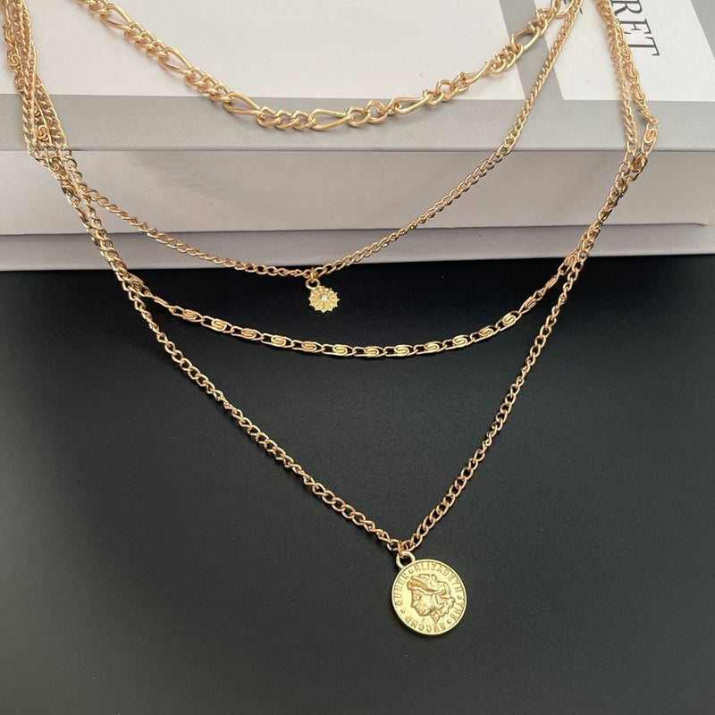 Mayte Layered Medallion Necklace