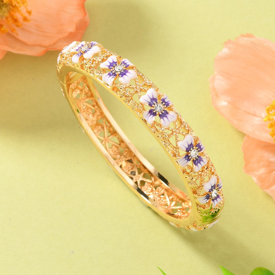 Nyra Inspired Enamel Gold Bangle