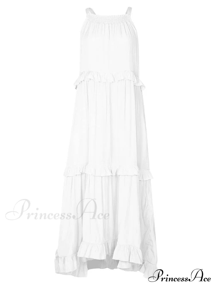 Irregular Cake Stylish Sleeveless Maxi Dress