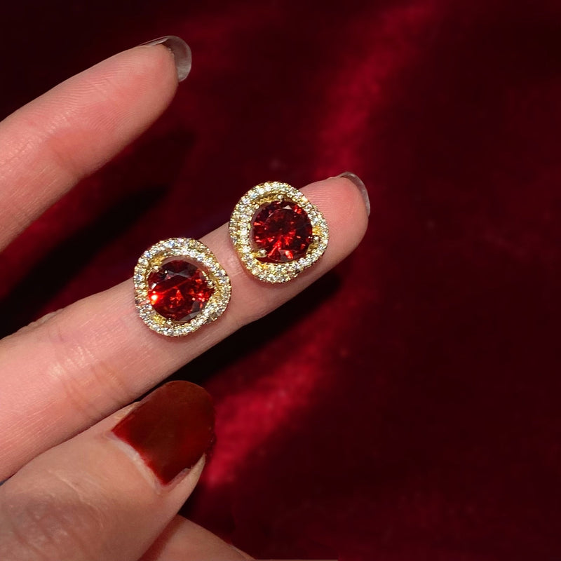 Ivana Ruby Stud Earrings
