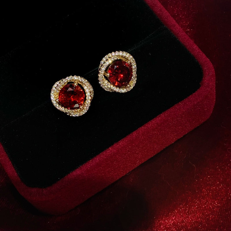 Ivana Ruby Stud Earrings
