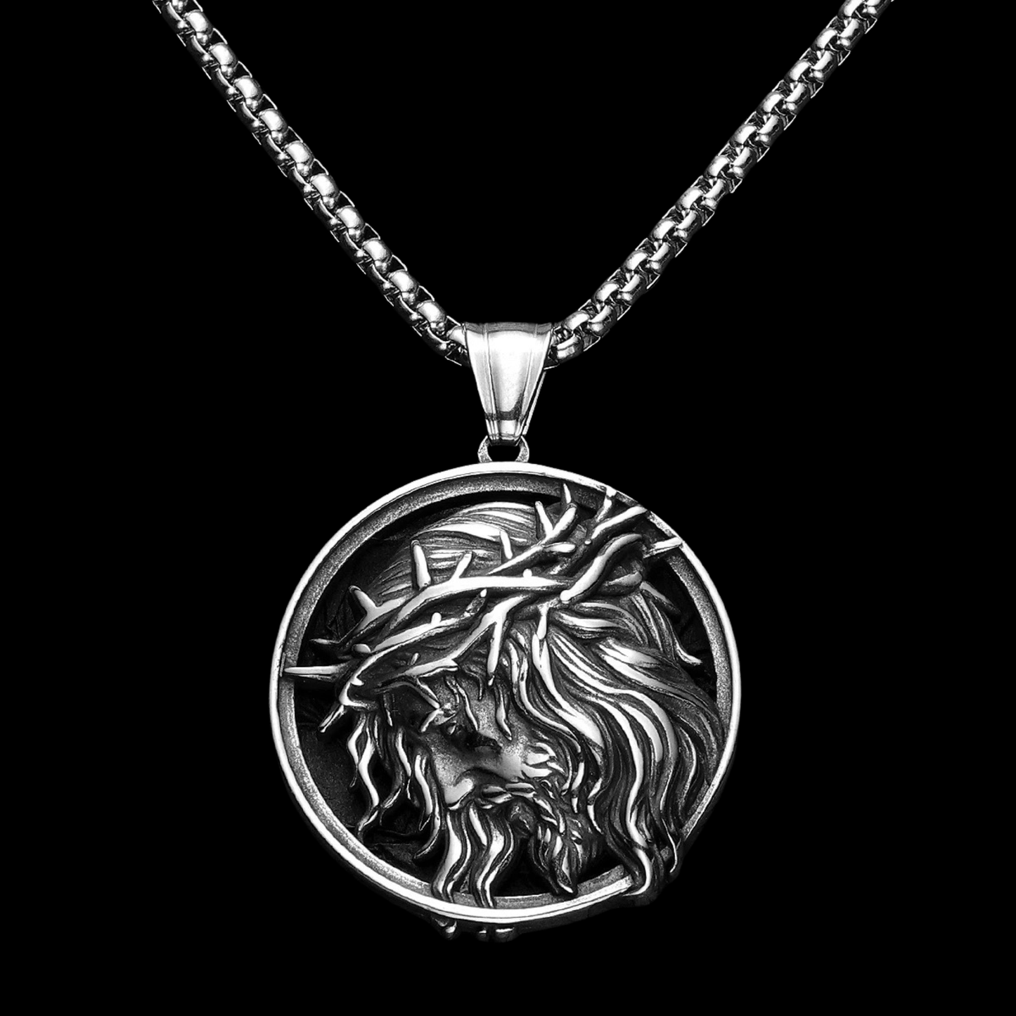 Jesus Crown of Thorns Medallion Pendant