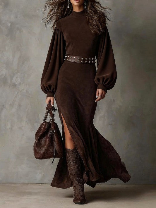 Harriet | Lantern-sleeve Midi Dress
