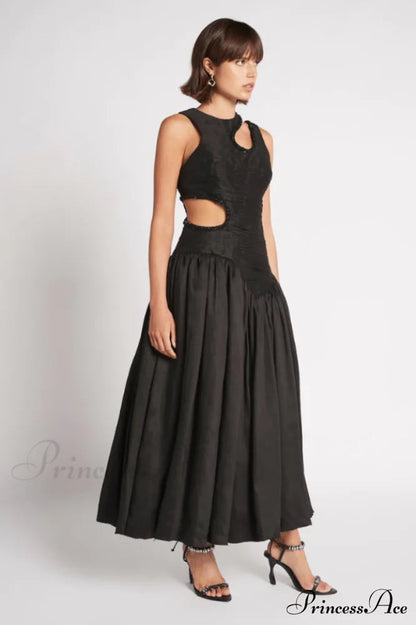 Jolie Abstract Stylish Cut-out Midi Dress