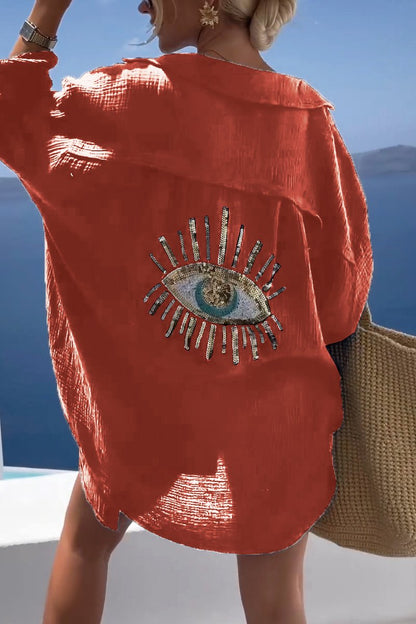 Ola - Eye Sequin Glam Blouse