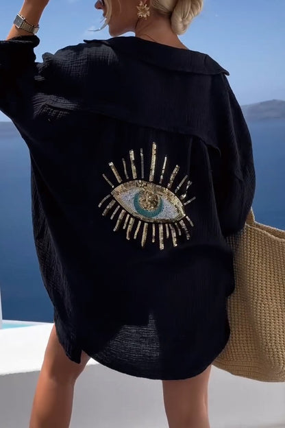 Ola - Eye Sequin Glam Blouse