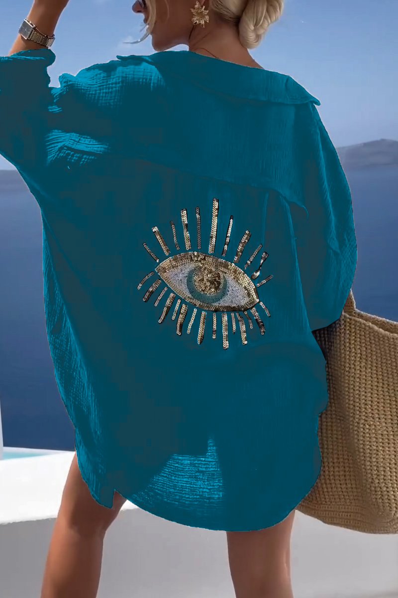 Ola - Eye Sequin Glam Blouse