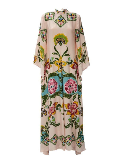Exquisite Sunshine Print Flowing Maxi Dress