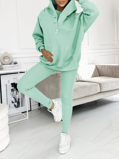 (s-5xl) Hooded and Comfortable Sweatshirt Three-piece Suit