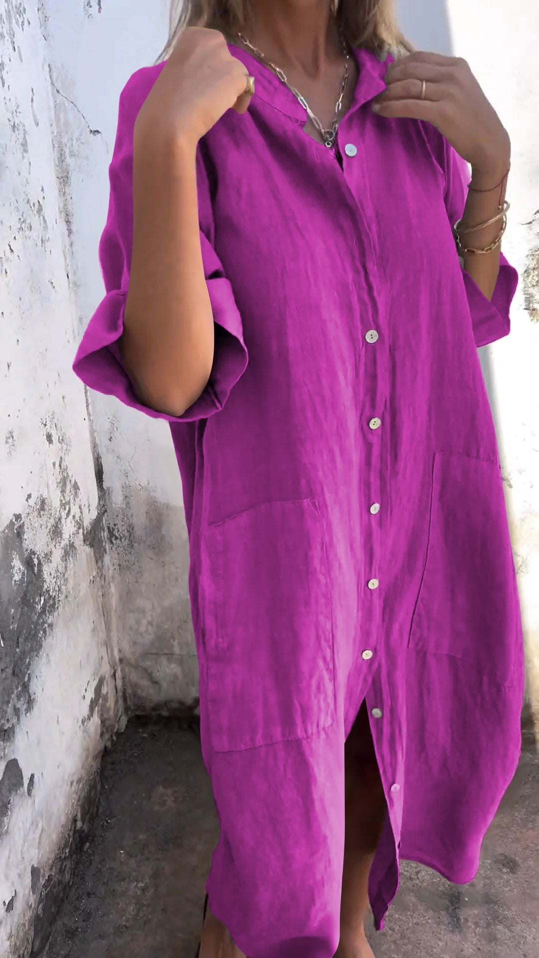 Shirt Style Long Dress